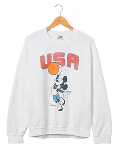 Junk Food Clothing Usa Mickey Basketball Flea Market Fleece Sweatshirt In White