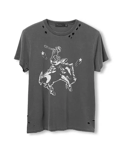 Junk Food Clothing Women's Aint My First Rodeo Vintage Destroy Tee In Gray