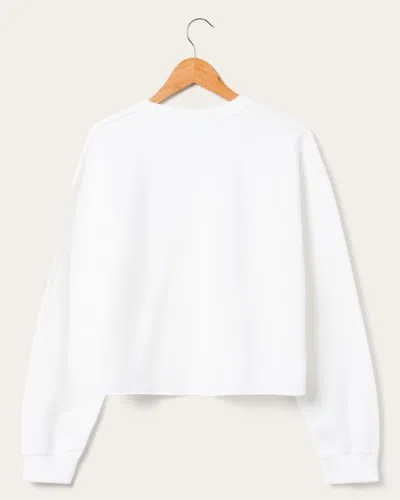 Junk Food Clothing Women's Barbie Cropped Flea Market Fleece In White