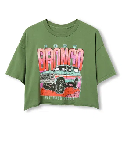 Junk Food Clothing Women's Bronco Off Road Ready Flea Market Crop Tee In Green