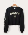 Junk Food Clothing Women's Bucks Fleece Pullover Crop In Black