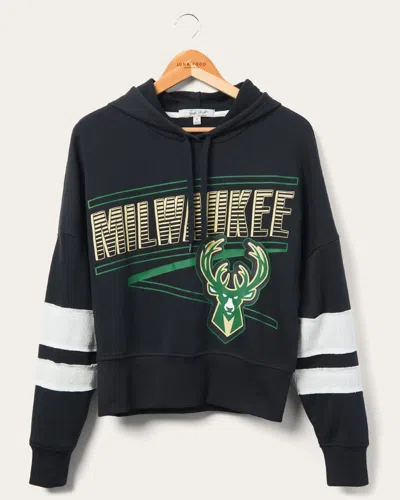 Junk Food Clothing Women's Bucks Overtime Striped Fleece Hoodie In Black