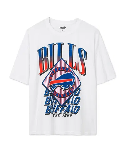 Junk Food Clothing Women's Buffalo Bills Oversized Tee In Vintage White