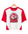 Junk Food Clothing Women's Nfl Kansas City Chiefs Color Block Crop Tee In White/licorice