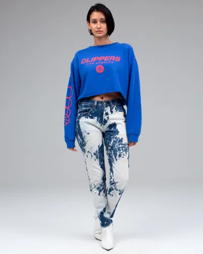 Junk Food Clothing Women's Clippers Cropped Fleece In Blue