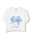 Junk Food Clothing Women's Ford Flag Flea Market Crop Tee In White