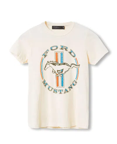 Junk Food Clothing Women's Ford Mustang Stripe Original Tee In White