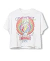 Junk Food Clothing Women's Grateful Dead Winged Skull Flea Market Crop Tee In White