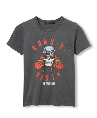 Junk Food Clothing Women's Guns N' Roses Skull Original Tee In Gray