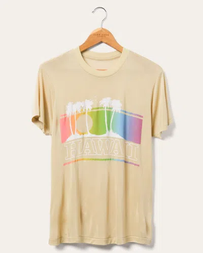 Junk Food Clothing Women's Hawaii Palm Trees Vintage Tissue Tee In Brown