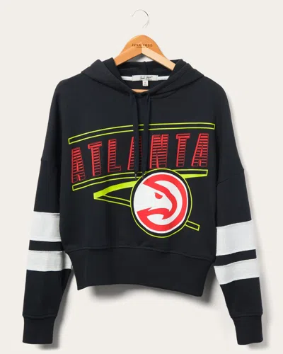 Junk Food Clothing Women's Hawks Overtime Striped Fleece Hoodie In Blue