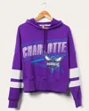 Junk Food Clothing Women's Hornets Overtime Striped Fleeve Hoodie In Purple
