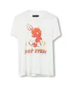 Junk Food Clothing Women's Hot Stuff The Little Devil Vintage Tissue Tee In White