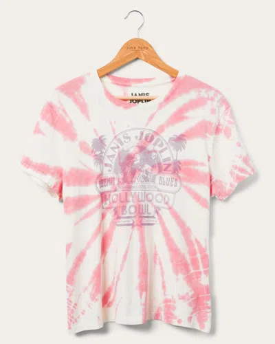 Junk Food Clothing Women's Janis Joplin At The Hollywood Bowl Vintage Tee In White