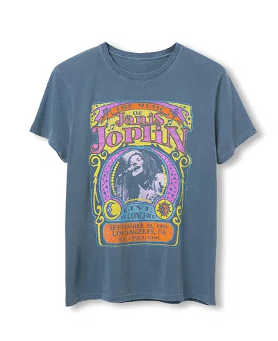 Junk Food Clothing Women's Janis Joplin Vintage Tee In Blue