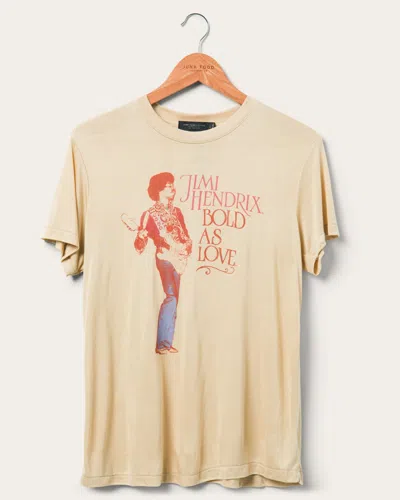 Junk Food Clothing Women's Jimi Hendrix Bold As Love Vintage Tissue Tee In Beige