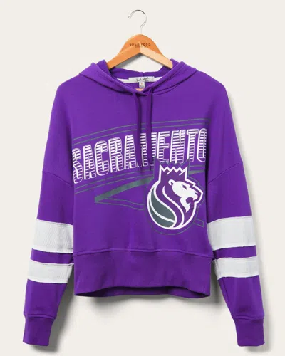 Junk Food Clothing Women's Kings Overtime Striped Fleece Hoodie In Purple