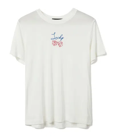 Junk Food Clothing Women's Lucky Vintage Tissue Tee In White