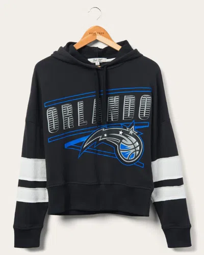 Junk Food Clothing Women's Magic Overtime Striped Fleece Hoodie In Black