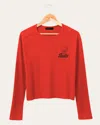 Junk Food Clothing Women's Nba Chicago Bulls Long Sleeve Pocket Thermal In Red