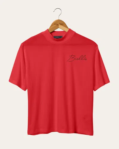 Junk Food Clothing Women's Nba Chicago Bulls Mock Neck Tee In Multi