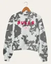 Junk Food Clothing Women's Nba Chicago Bulls Tie Dye Mock Neck Fleece In Green
