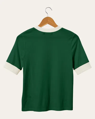 Junk Food Clothing Women's Nba Milwaukee Bucks Slim Ringer Tee In Green