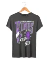 Junk Food Clothing Women's Nba Sacramento Kings Banner Vintage Tee In Black