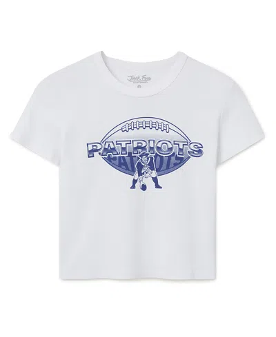 Junk Food Clothing Women's New England Patriots Repeat Baby Tee In White
