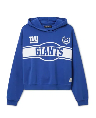 Junk Food Clothing Women's New York Giants Oversized Crop Hoodie In Liberty