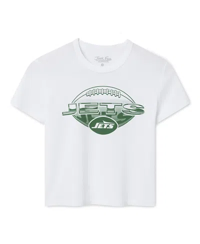 Junk Food Clothing Women's New York Jets Repeat Baby Tee In White