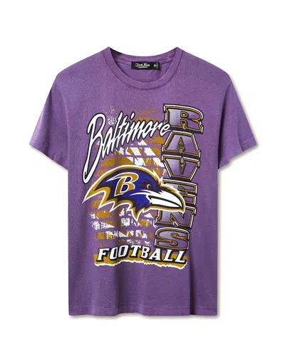 Junk Food Clothing Women's Nfl Baltimore Ravens Brick Vintage Tee In Purple