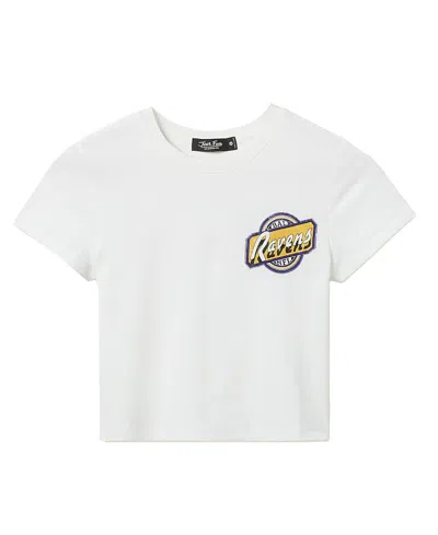 Junk Food Clothing Women's Nfl Baltimore Ravens Cheers Baby Tee In White