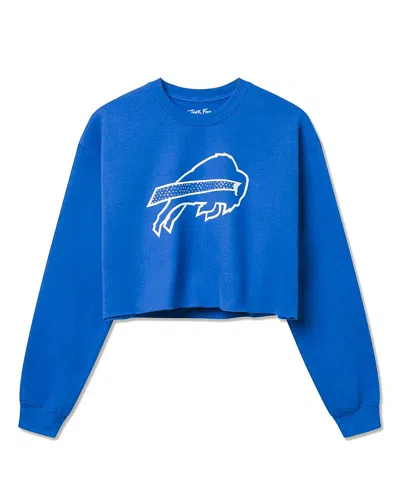 Junk Food Clothing Women's Nfl Buffalo Bills Bling Flea Market Crop Fleece In Blue