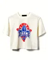 Junk Food Clothing Women's Nfl Buffalo Bills Mock Neck Crop Tee In White