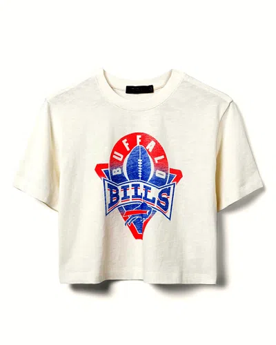 Junk Food Clothing Women's Nfl Buffalo Bills Mock Neck Crop Tee In White