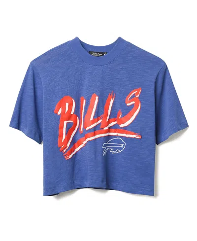 Junk Food Clothing Women's Nfl Buffalo Bills Thrill Mock Neck Crop Tee In Blue