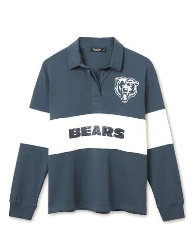 Junk Food Clothing Women's Nfl Chicago Bears Rugby Long Sleeve Sweater In Green