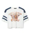 Junk Food Clothing Women's Nfl Chicago Bears Striped Crop Tee In White