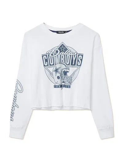 Junk Food Clothing Women's Nfl Dallas Cowboys Helmet Crop Fleece In White