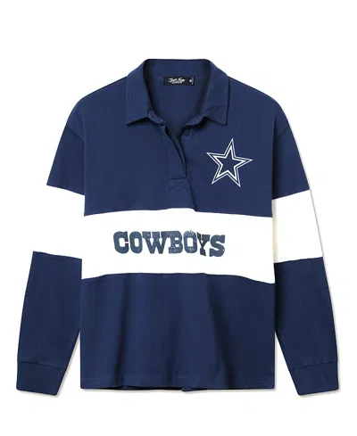Junk Food Clothing Women's Nfl Dallas Cowboys Rugby Long Sleeve Sweater In Blue