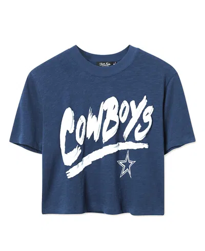 Junk Food Clothing Women's Nfl Dallas Cowboys Thrill Mock Neck Crop Tee In Blue