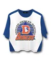 Junk Food Clothing Women's Nfl Denver Broncos Color Block Crop Tee In White