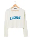 Junk Food Clothing Women's Nfl Detroit Lions Sunday Crop Thermal In Oatmeal