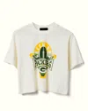 Junk Food Clothing Women's Nfl Green Bay Packers Mock Neck Crop Tee In White