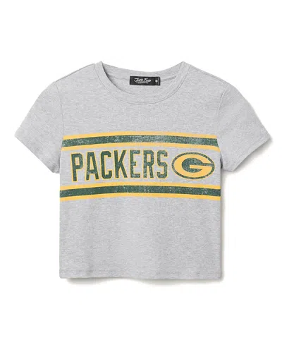 Junk Food Clothing Women's Nfl Green Bay Packers Sideline Baby Tee In Gray