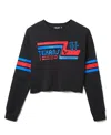 Junk Food Clothing Women's Nfl Houston Texans Retro Crop Fleece Sweatshirt In Black
