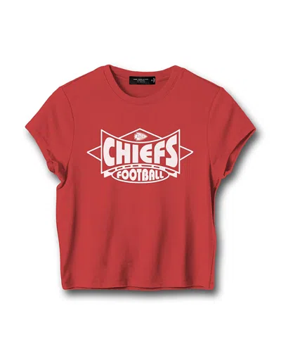 Junk Food Clothing Women's Nfl Kansas City Chiefs Baby Tee In Licorice