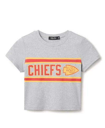 Junk Food Clothing Women's Nfl Kansas City Chiefs Sideline Baby Tee In Gray