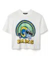 Junk Food Clothing Women's Nfl Los Angeles Rams Game Time Mock Neck Crop Tee In White